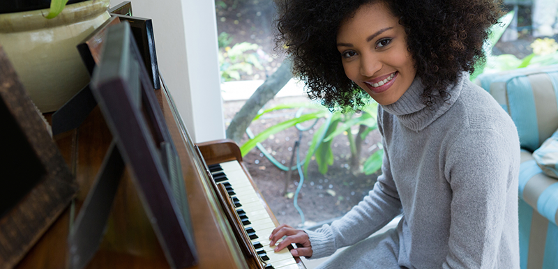 Woman at piano